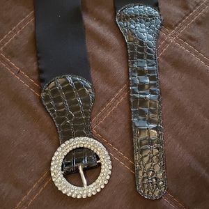 TORRID Rhinestone Buckle Fashion Belt (Black)